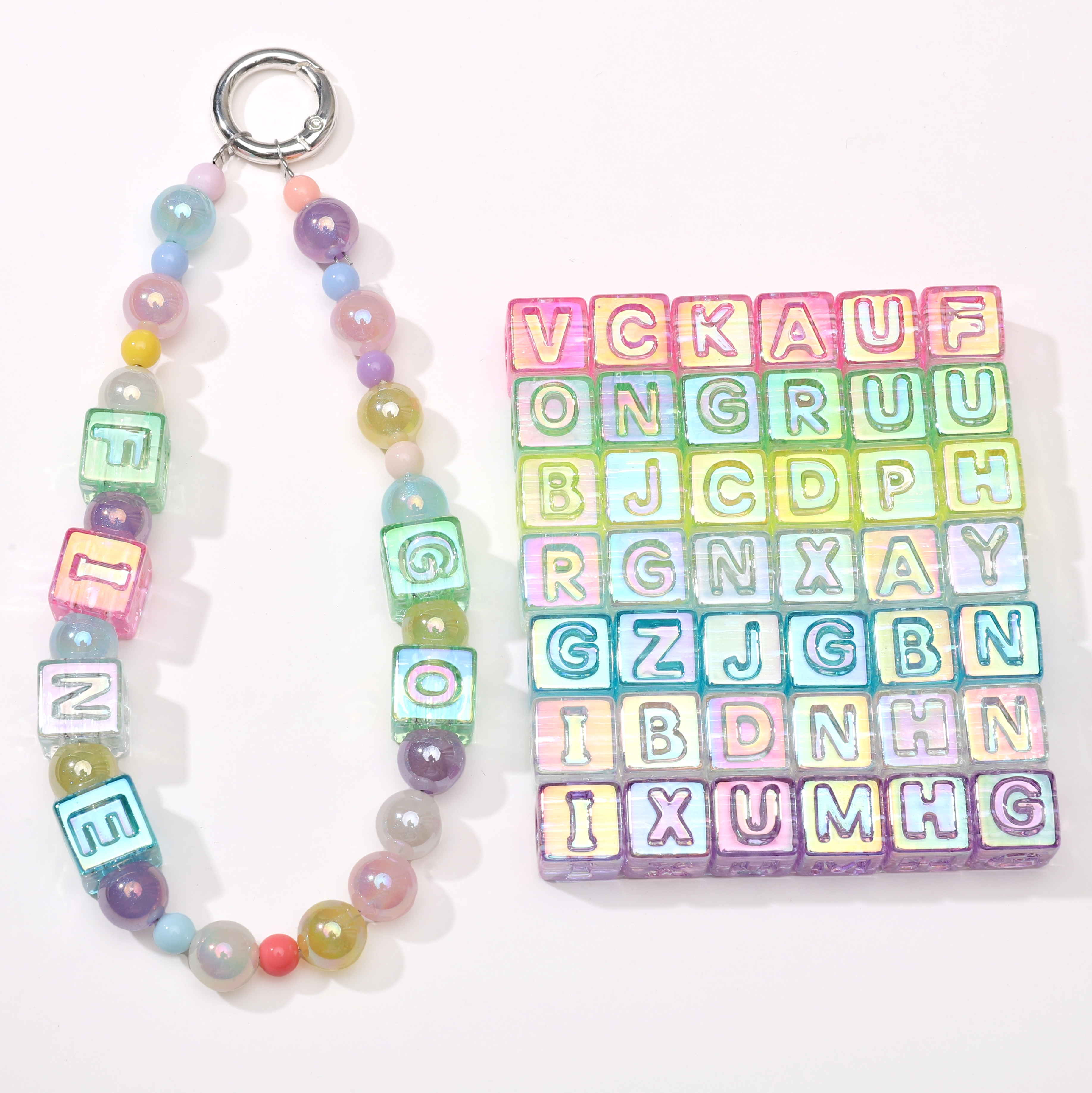 Men Accessories For Wedding - 10Pcs beading Colorful Clear Letter Beads