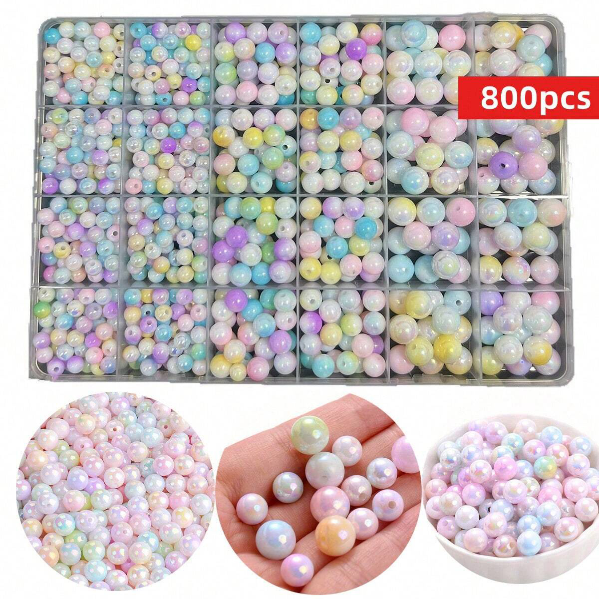 Men Accessories Box - 800pcs/24 grid set box 6mm/8mm/10mm cute