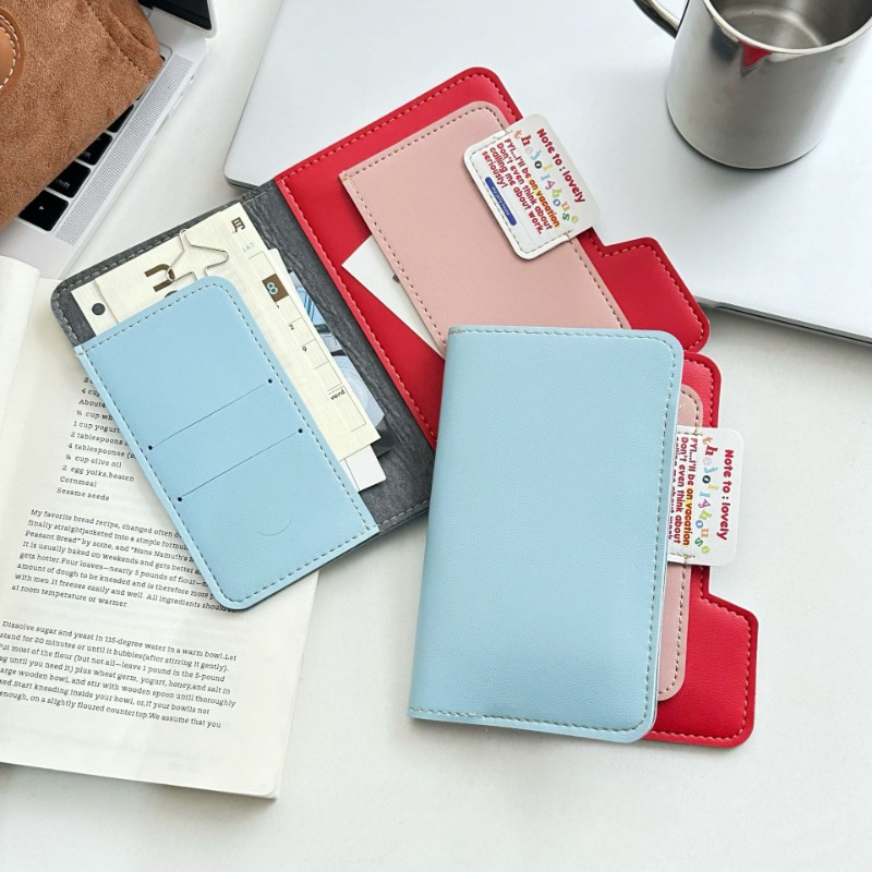 Men Accessories Box - Ins Color Block Passport Holder Multi-Function