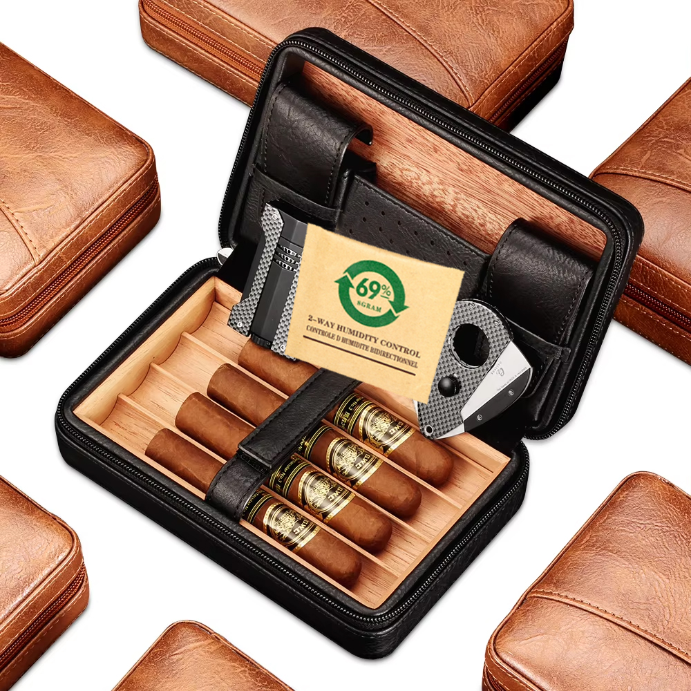 GALINER Leather Cigar Humidor  - Cigar Cutter Set 리뷰 및 가격