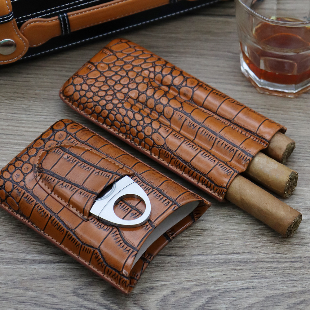 Cigar Travel Carrying Case, Co - Cigar Cutter Set 리뷰 및 가격