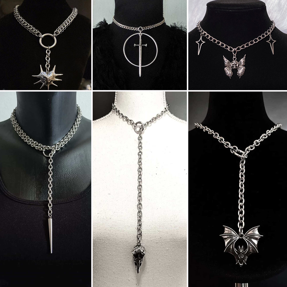 Gothic Crow Skull Necklace For - Men'S Vampire Accessories 리뷰 및 가격
