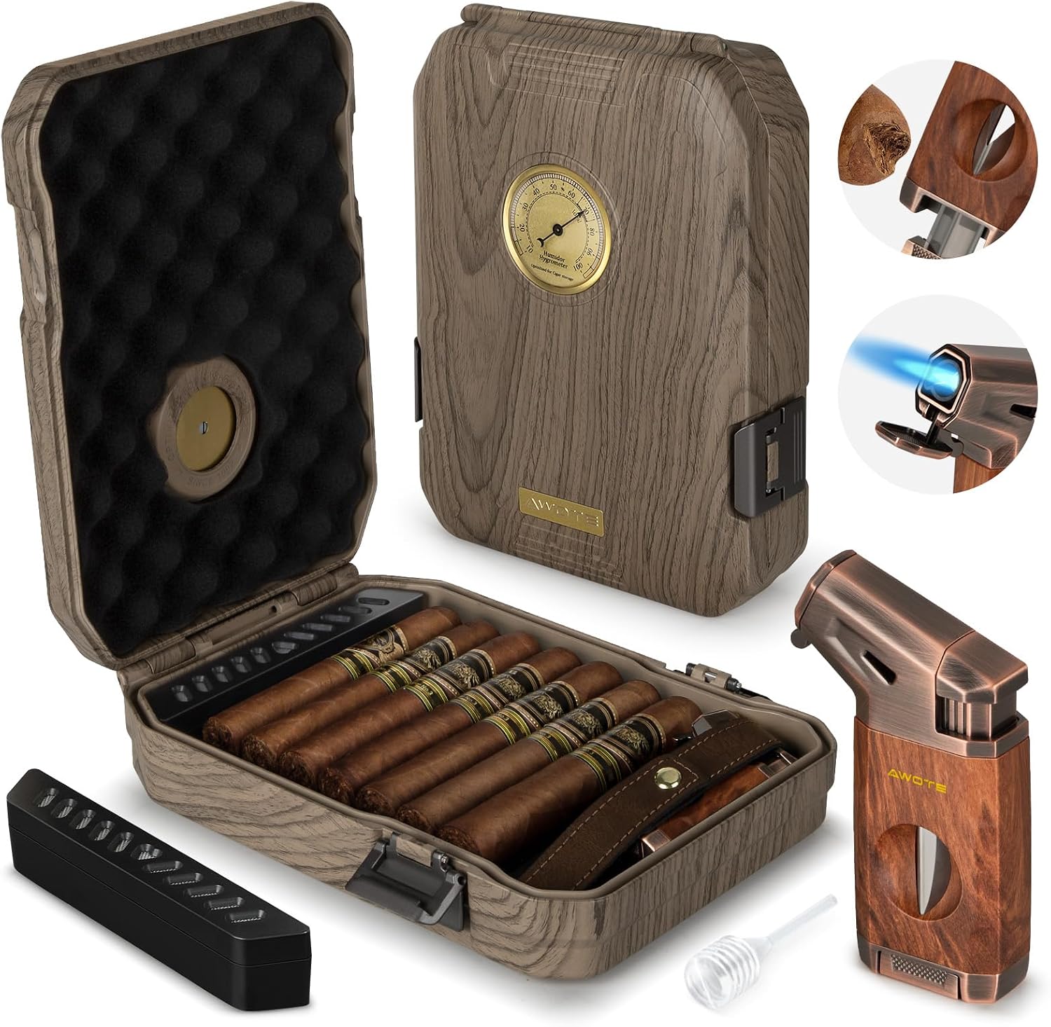 Travel Cigar Humidor Case - Ce - Cigar Cutter Set 리뷰 및 가격