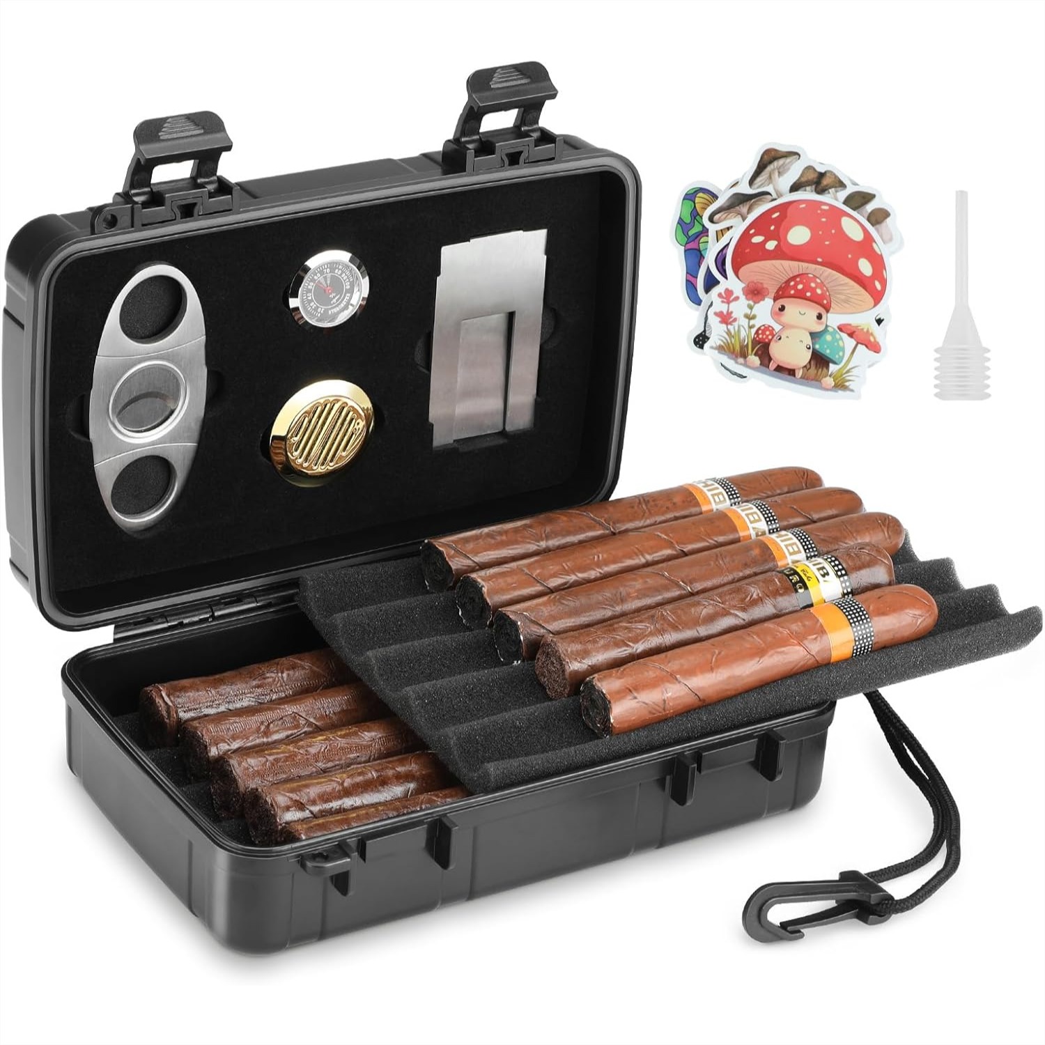 Portable Cigar Humidor Holds 1 - Cigar Cutter Set 리뷰 및 가격