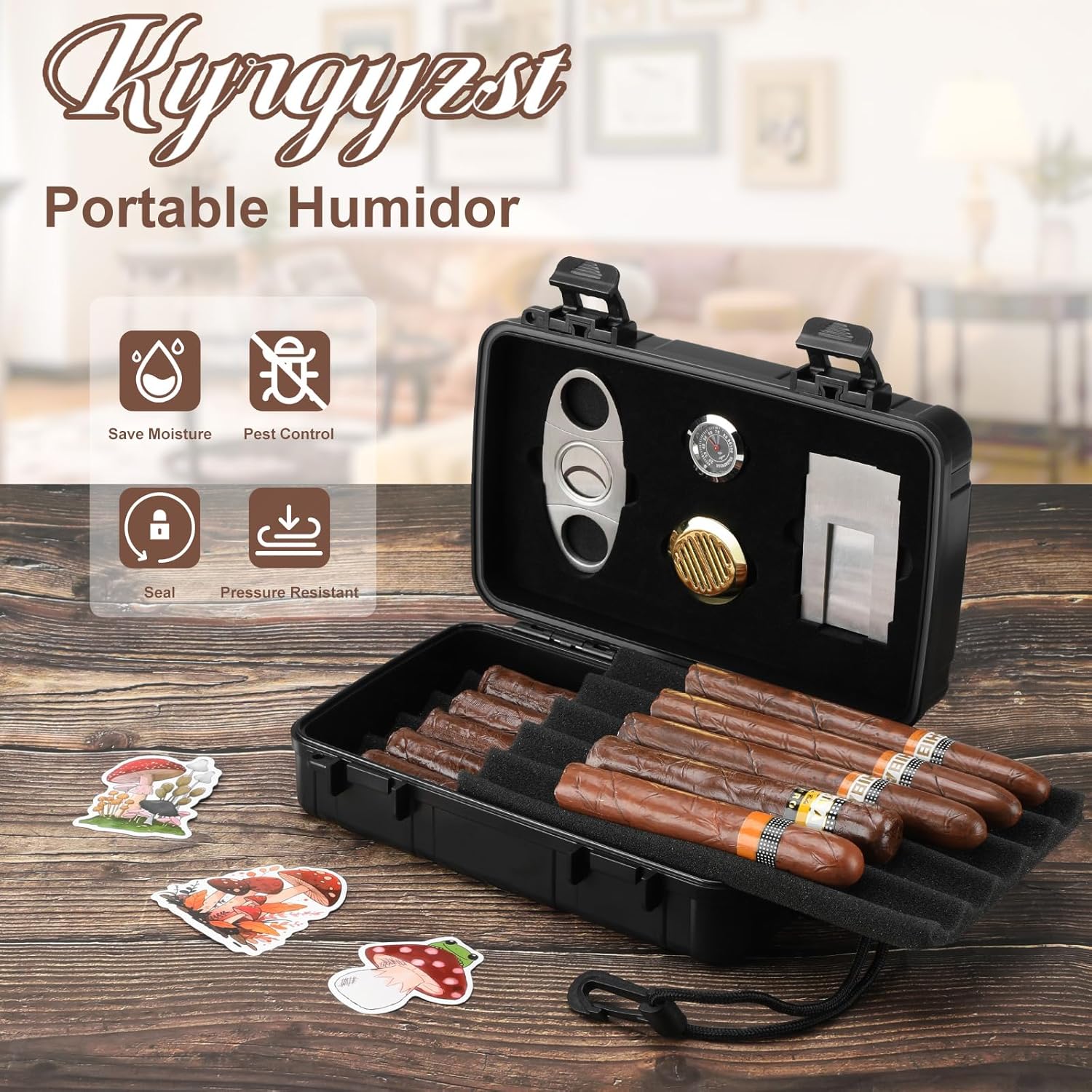 Portable Cigar Humidor Holds 1 - Cigar Cutter Set 리뷰 및 가격