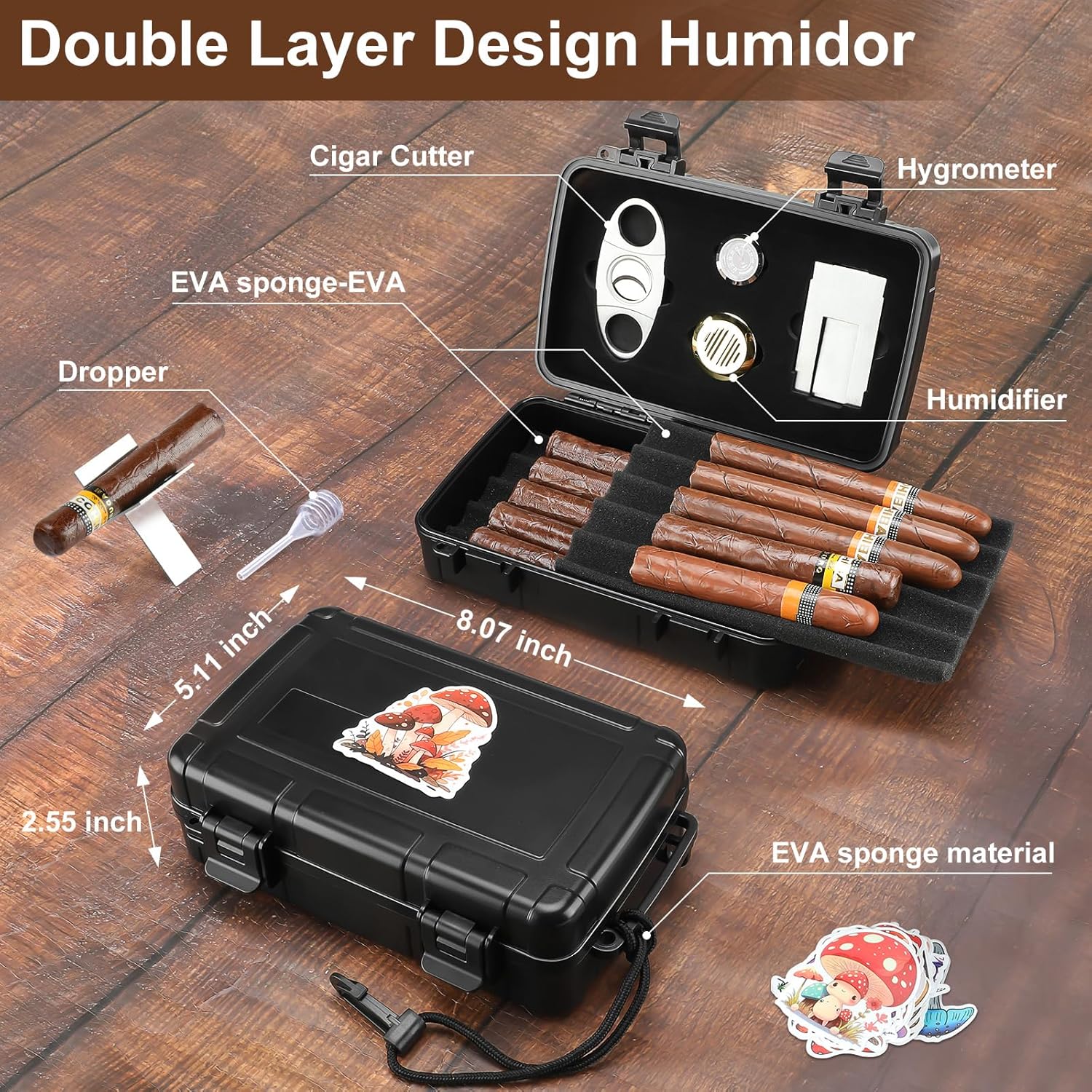 Portable Cigar Humidor Holds 1 - Cigar Cutter Set 리뷰 및 가격
