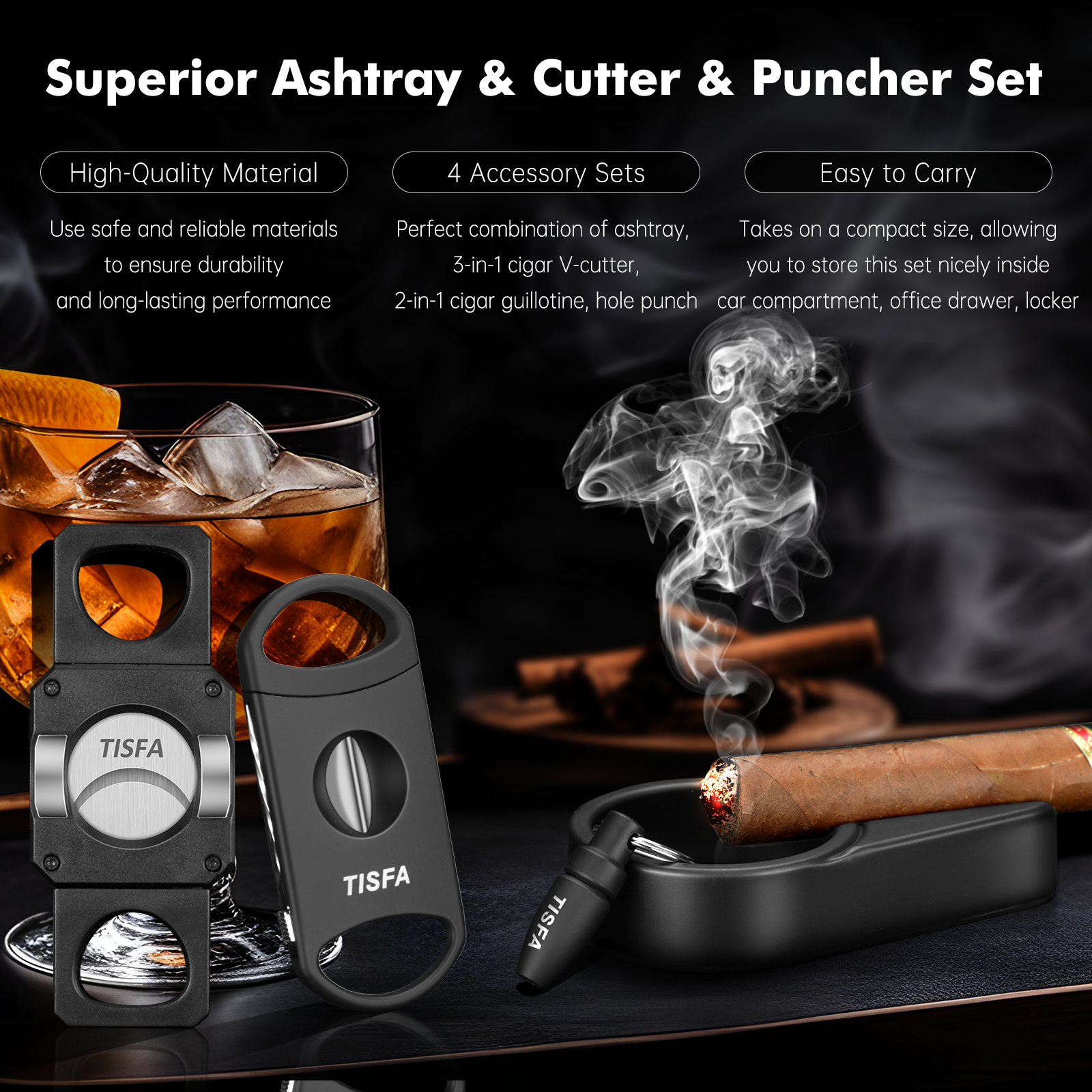 Cigar Ashtray Set, Cigar Punch - Cigar Cutter Set 리뷰 및 가격