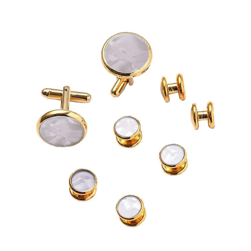 8PCS Elegant Copper Shell Cuff - Men Accessories For Wedding 리뷰 및 가격