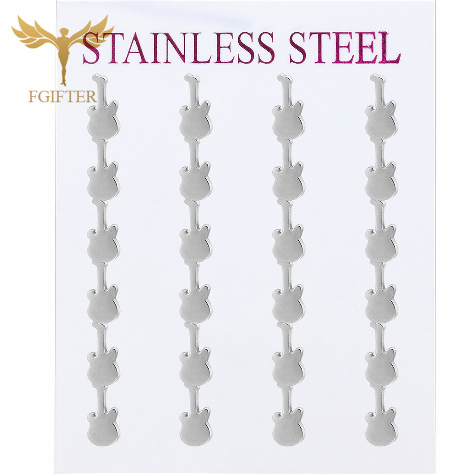 12 Pairs Music Guitar Earrings - Men Accessories Store 리뷰 및 가격