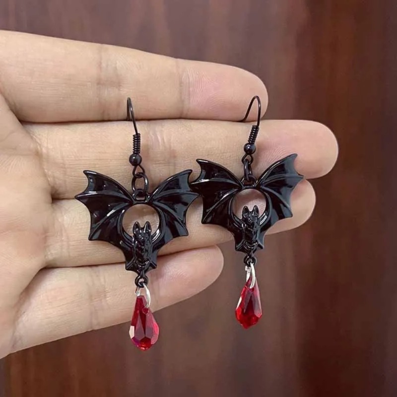 1Pair Gothic Vampire Bat Earri - Men'S Vampire Accessories 리뷰 및 가격